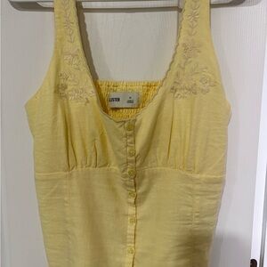 Hollister Light Yellow Floral Women's Tank Top